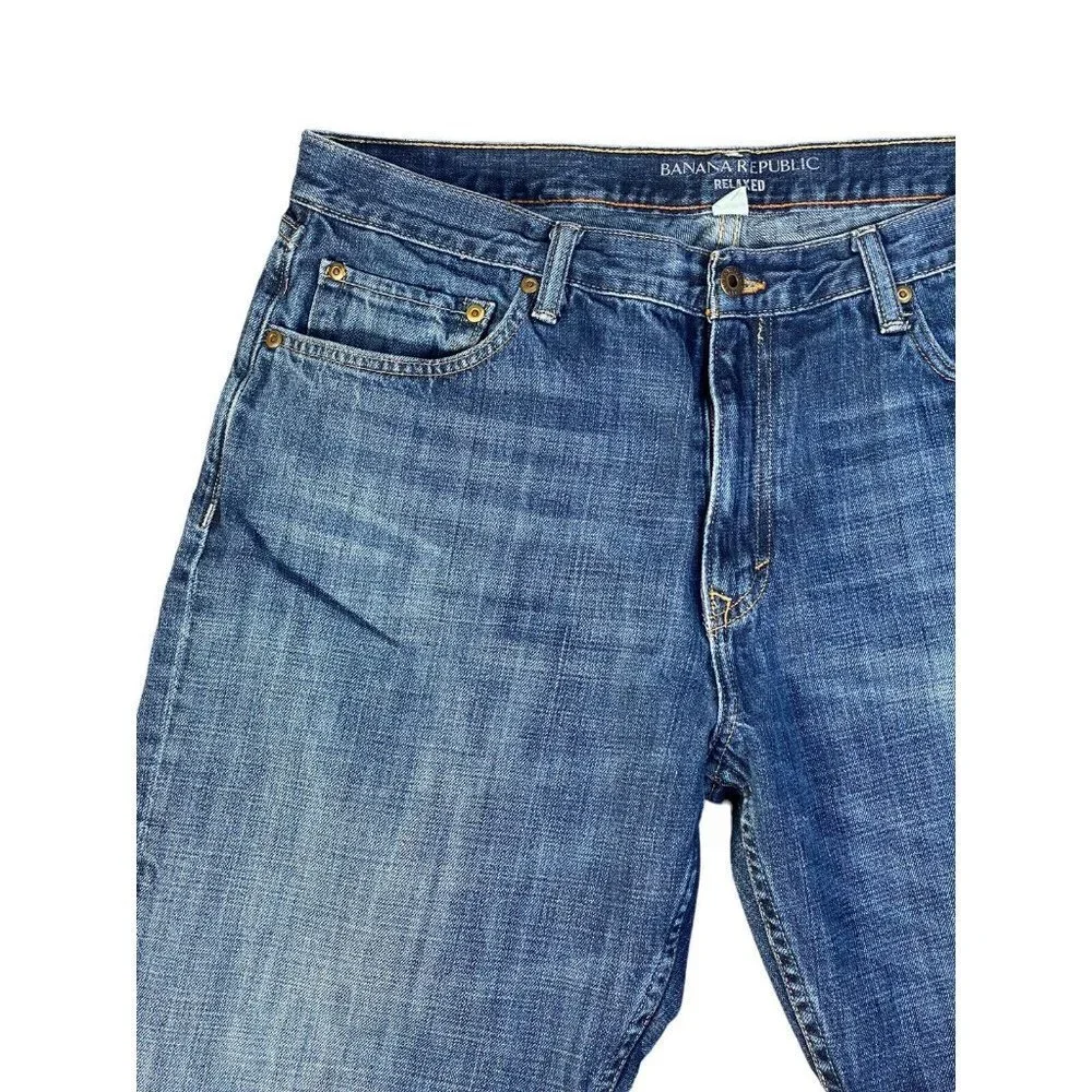 Banana Republic Men's Straight Leg‎ Denim Jeans Relaxed Size 36X32